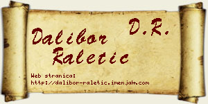 Dalibor Raletić vizit kartica